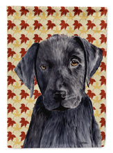 Load image into Gallery viewer, Labrador Black Fall Leaves Portrait Garden Flag – Decorative Outdoor Yard Flag