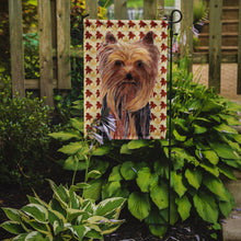 Load image into Gallery viewer, Yorkie Fall Leaves Portrait Garden Flag – Decorative Outdoor Yard Flag