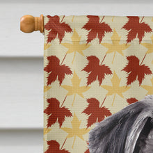 Load image into Gallery viewer, Pug Black Fall Leaves Portrait Flag Canvas House Size