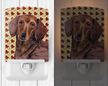 Load image into Gallery viewer, Dachshund Fall Leaves Portrait Ceramic Night Light SC9208CNL