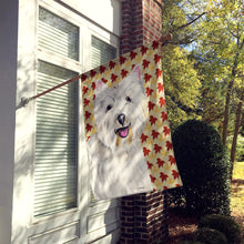 Load image into Gallery viewer, Westie Fall Leaves Portrait Flag Canvas House Size