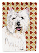 Load image into Gallery viewer, Westie Fall Leaves Portrait Flag Canvas House Size