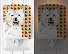 Load image into Gallery viewer, Westie Fall Leaves Portrait Ceramic Night Light SC9210CNL