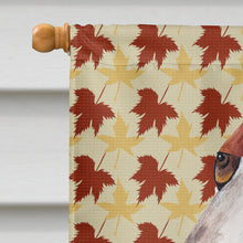 Load image into Gallery viewer, Basset Hound Fall Leaves Portrait Flag Canvas House Size