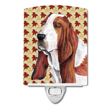 Load image into Gallery viewer, Basset Hound Fall Leaves Portrait Ceramic Night Light SC9212CNL
