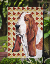 Load image into Gallery viewer, Basset Hound Fall Leaves Portrait Garden Flag – Decorative Outdoor Yard Flag