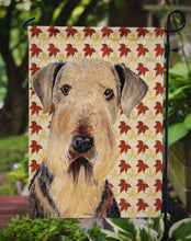 Load image into Gallery viewer, Airedale Fall Leaves Portrait Garden Flag – Decorative Outdoor Yard Flag