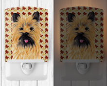 Load image into Gallery viewer, Cairn Terrier Fall Leaves Portrait Ceramic Night Light SC9215CNL