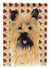 Load image into Gallery viewer, Cairn Terrier Fall Leaves Portrait Garden Flag – Decorative Outdoor Yard Flag