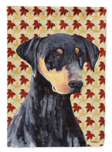 Load image into Gallery viewer, Doberman Fall Leaves Portrait Garden Flag – Decorative Outdoor Yard Flag