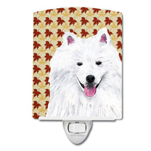 Load image into Gallery viewer, American Eskimo Fall Leaves Portrait Ceramic Night Light SC9218CNL