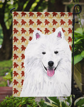 Load image into Gallery viewer, American Eskimo Fall Leaves Portrait Garden Flag – Decorative Outdoor Yard Flag