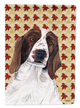 Load image into Gallery viewer, Welsh Springer Spaniel Fall Leaves Portrait Garden Flag – Decorative Outdoor Yard Flag
