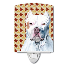 Load image into Gallery viewer, Pit Bull Fall Leaves Portrait Ceramic Night Light SC9221CNL