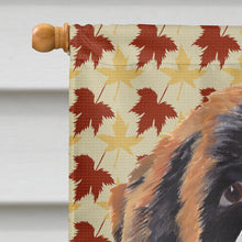 Load image into Gallery viewer, Saint Bernard Fall Leaves Portrait Flag Canvas House Size