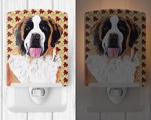 Load image into Gallery viewer, Saint Bernard Fall Leaves Portrait Ceramic Night Light SC9222CNL
