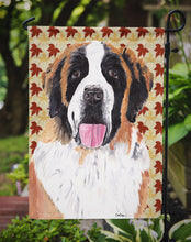 Load image into Gallery viewer, Saint Bernard Fall Leaves Portrait Garden Flag – Decorative Outdoor Yard Flag
