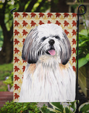 Load image into Gallery viewer, Shih Tzu Fall Leaves Portrait Garden Flag – Decorative Outdoor Yard Flag