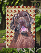 Load image into Gallery viewer, Labrador Chocolate Fall Leaves Portrait Garden Flag – Decorative Outdoor Yard Flag