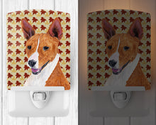 Load image into Gallery viewer, Basenji Fall Leaves Portrait Ceramic Night Light SC9227CNL