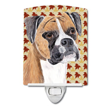 Load image into Gallery viewer, Boxer Fall Leaves Portrait Ceramic Night Light SC9230CNL