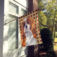 Load image into Gallery viewer, Cavalier Spaniel Fall Leaves Portrait Flag Canvas House Size