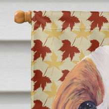 Load image into Gallery viewer, Cavalier Spaniel Fall Leaves Portrait Flag Canvas House Size