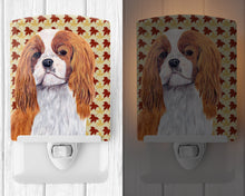 Load image into Gallery viewer, Cavalier Spaniel Fall Leaves Portrait Ceramic Night Light SC9232CNL