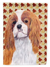 Load image into Gallery viewer, Cavalier Spaniel Fall Leaves Portrait Garden Flag – Decorative Outdoor Yard Flag