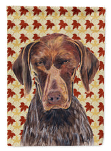 Load image into Gallery viewer, German Shorthaired Pointer Fall Leaves Portrait Garden Flag – Decorative Outdoor Yard Flag