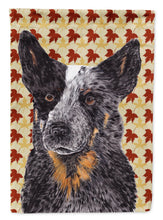Load image into Gallery viewer, Australian Cattle Dog Fall Leaves Portrait Garden Flag – Decorative Outdoor Yard Flag