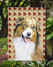 Load image into Gallery viewer, Australian Shepherd Fall Leaves Portrait Garden Flag – Decorative Outdoor Yard Flag
