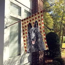 Load image into Gallery viewer, Belgian Sheepdog Fall Leaves Portrait Flag Canvas House Size