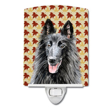 Load image into Gallery viewer, Belgian Sheepdog Fall Leaves Portrait Ceramic Night Light SC9238CNL