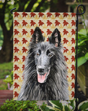 Load image into Gallery viewer, Belgian Sheepdog Fall Leaves Portrait Garden Flag – Decorative Outdoor Yard Flag