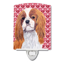 Load image into Gallery viewer, Cavalier Spaniel Hearts Love and Valentine's Day Portrait Ceramic Night Light SC9245CNL