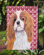 Load image into Gallery viewer, Cavalier Spaniel Hearts Love and Valentine's Day Portrait Garden Flag – Decorative Outdoor Yard Flag