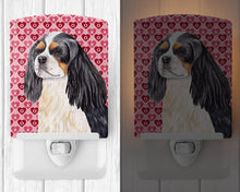 Load image into Gallery viewer, Cavalier Spaniel Hearts Love and Valentine's Day Portrait Ceramic Night Light SC9248CNL