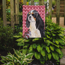 Load image into Gallery viewer, Cavalier Spaniel Hearts Love and Valentine's Day Portrait Garden Flag – Decorative Outdoor Yard Flag