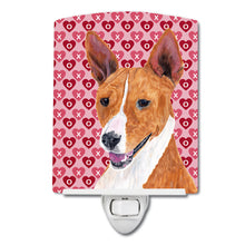 Load image into Gallery viewer, Basenji Hearts Love and Valentine's Day Portrait Ceramic Night Light SC9252CNL