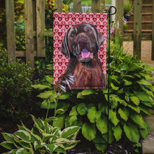 Load image into Gallery viewer, Labrador Chocolate Hearts Love Valentine's Day Garden Flag – Decorative Outdoor Yard Flag