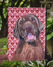 Load image into Gallery viewer, Labrador Chocolate Hearts Love Valentine's Day Garden Flag – Decorative Outdoor Yard Flag