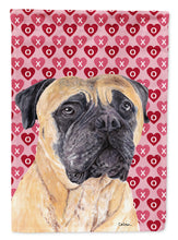Load image into Gallery viewer, Mastiff Hearts Love and Valentine's Day Portrait Flag Canvas House Size