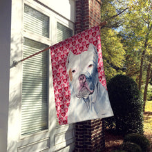 Load image into Gallery viewer, Pit Bull Hearts Love and Valentine's Day Portrait Flag Canvas House Size