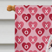Load image into Gallery viewer, Pit Bull Hearts Love and Valentine's Day Portrait Flag Canvas House Size