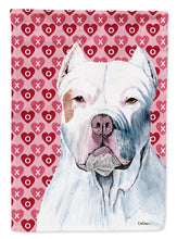 Load image into Gallery viewer, Pit Bull Hearts Love and Valentine's Day Portrait Flag Canvas House Size
