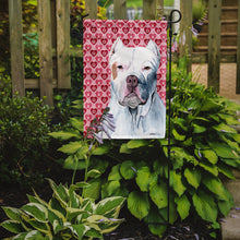 Load image into Gallery viewer, Pit Bull Hearts Love and Valentine's Day Portrait Garden Flag – Decorative Outdoor Yard Flag