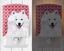 Load image into Gallery viewer, American Eskimo Hearts Love and Valentine's Day Portrait Ceramic Night Light SC9260CNL