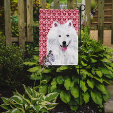 Load image into Gallery viewer, American Eskimo Hearts Love and Valentine's Day Portrait Garden Flag – Decorative Outdoor Yard Flag