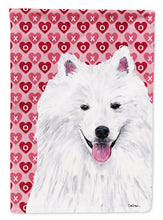 Load image into Gallery viewer, American Eskimo Hearts Love and Valentine's Day Portrait Garden Flag – Decorative Outdoor Yard Flag